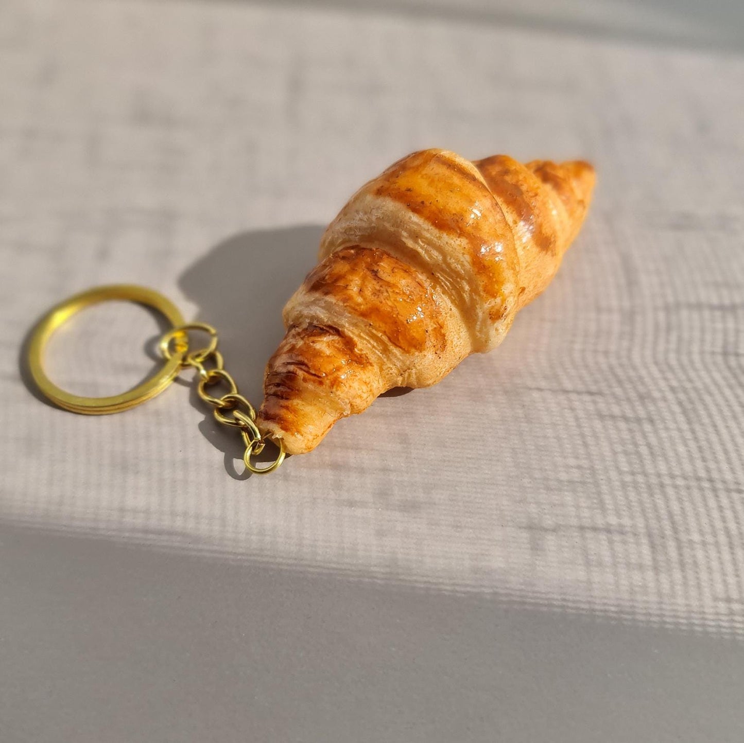 Mini Croissant Keychain 3 Pcs: Handmade Realistic Food Art Gift