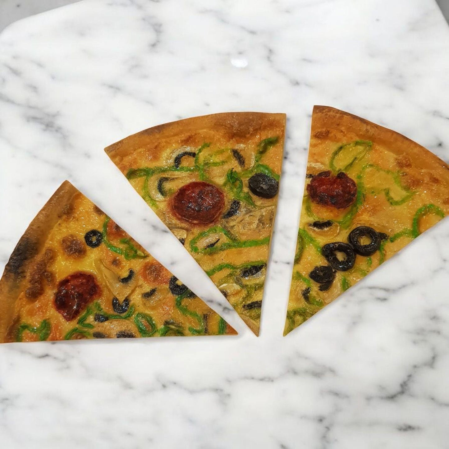 Realistic Fake Pizza Slice: Italian Food Display Prop, Kitchen Decor