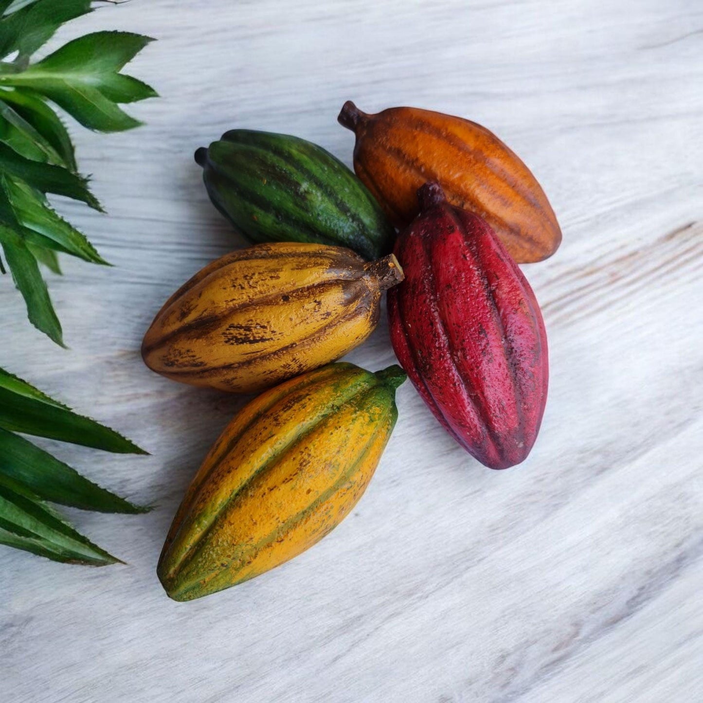 Mini Cocoa Fruit Replica Set: Chocolate Shop Display, Tropical Decor