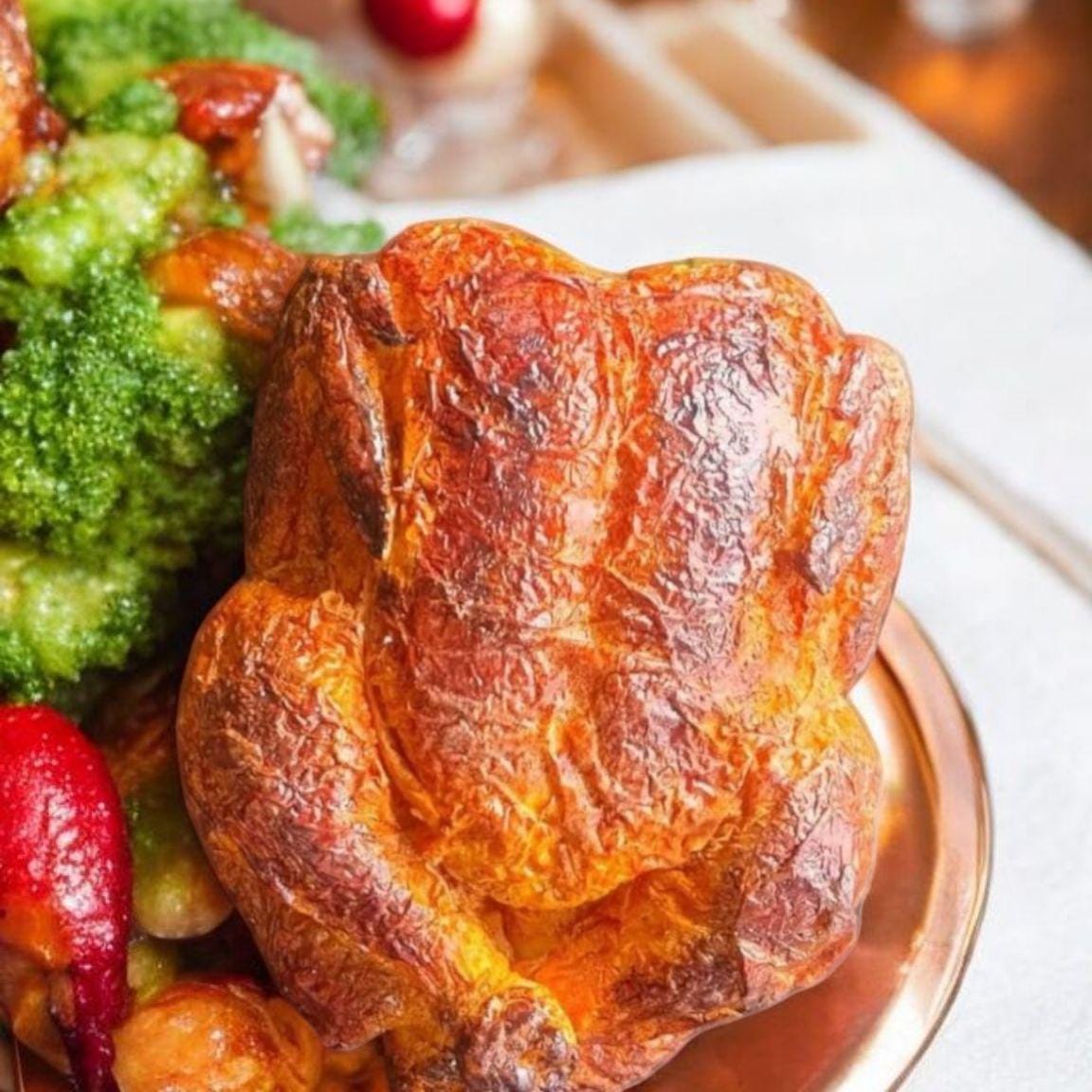 Realistic Fake Roasted Chicken: Restaurant Display, Kitchen Decor