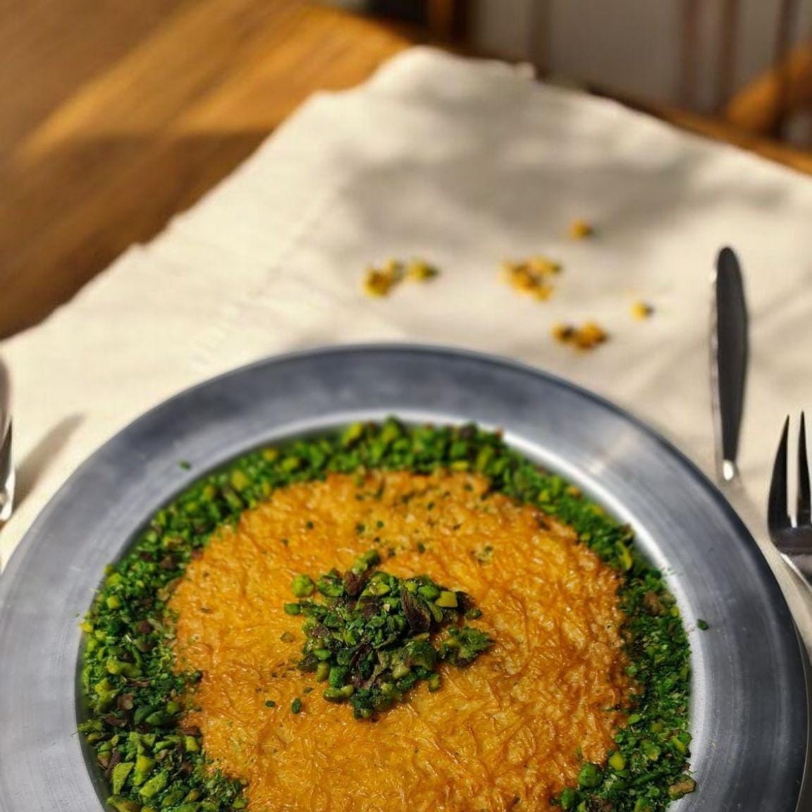 Fake Kunefe Dessert Replica: Turkish Food Display with Plate