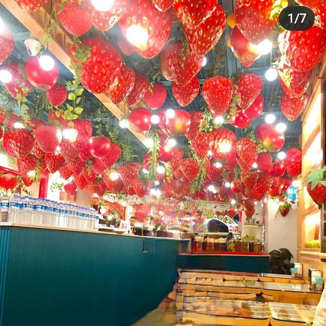 Giant Artificial Strawberry Hanging Decor: Realistic Garden and Shop Prop