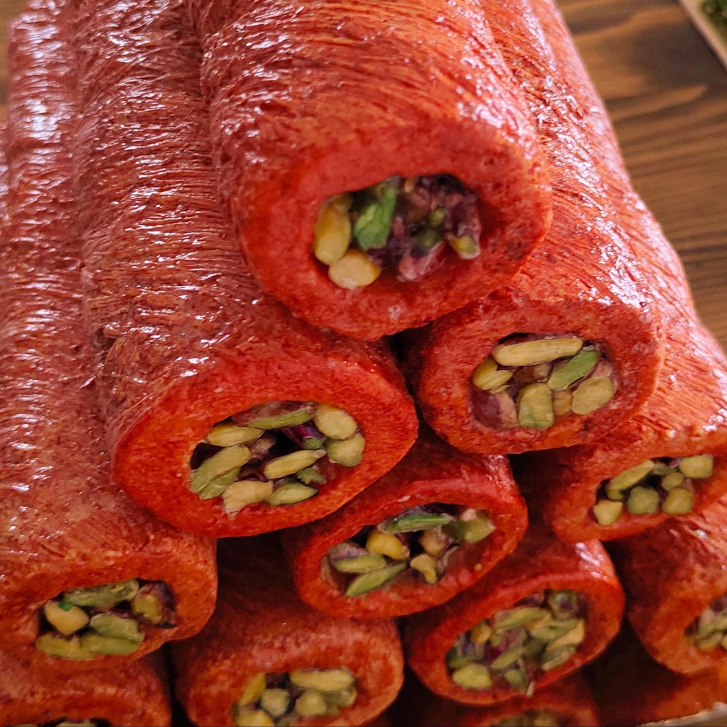 Fake Pistachio Baklava Roll Tower : Turkish Dessert Display Prop