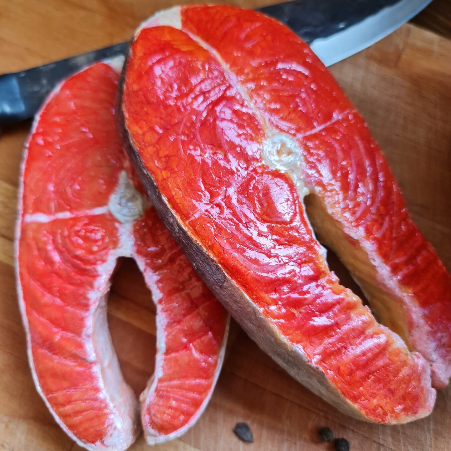 Replica Salmon Fish Slice: Seafood Display Prop