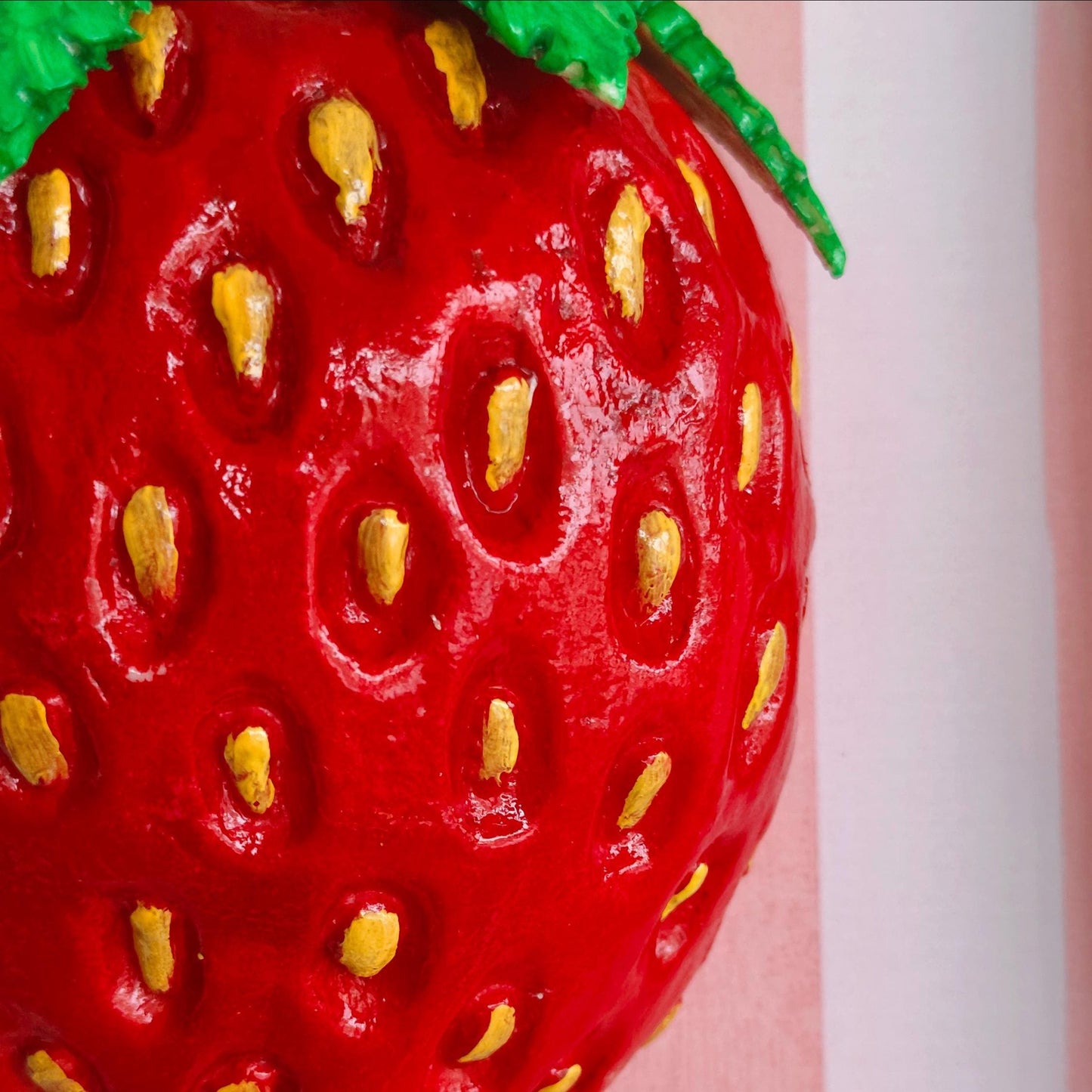 3D Strawberry Wall Sculpture - Framed Replica Fruit Wall Art