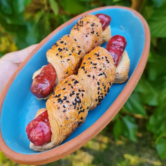 Replica Pigs in a Blanket  One Piece for Display, Fake Hotdog Croissant for Bakery Decoration