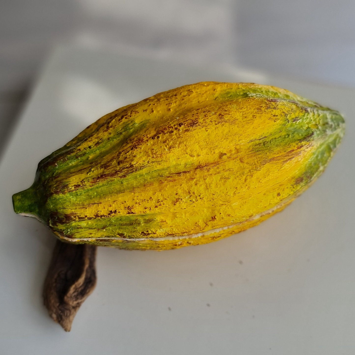 Realistic Fake Cocoa Pod Set: Faux Chocolate Display, Food Photography Prop