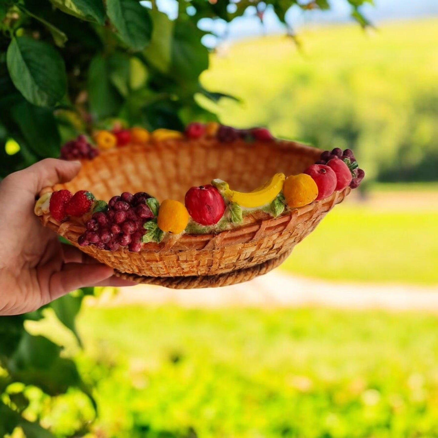 Basket with Miniature for Farmhouse Kitchen and Garden Decor ,Gift for Mom