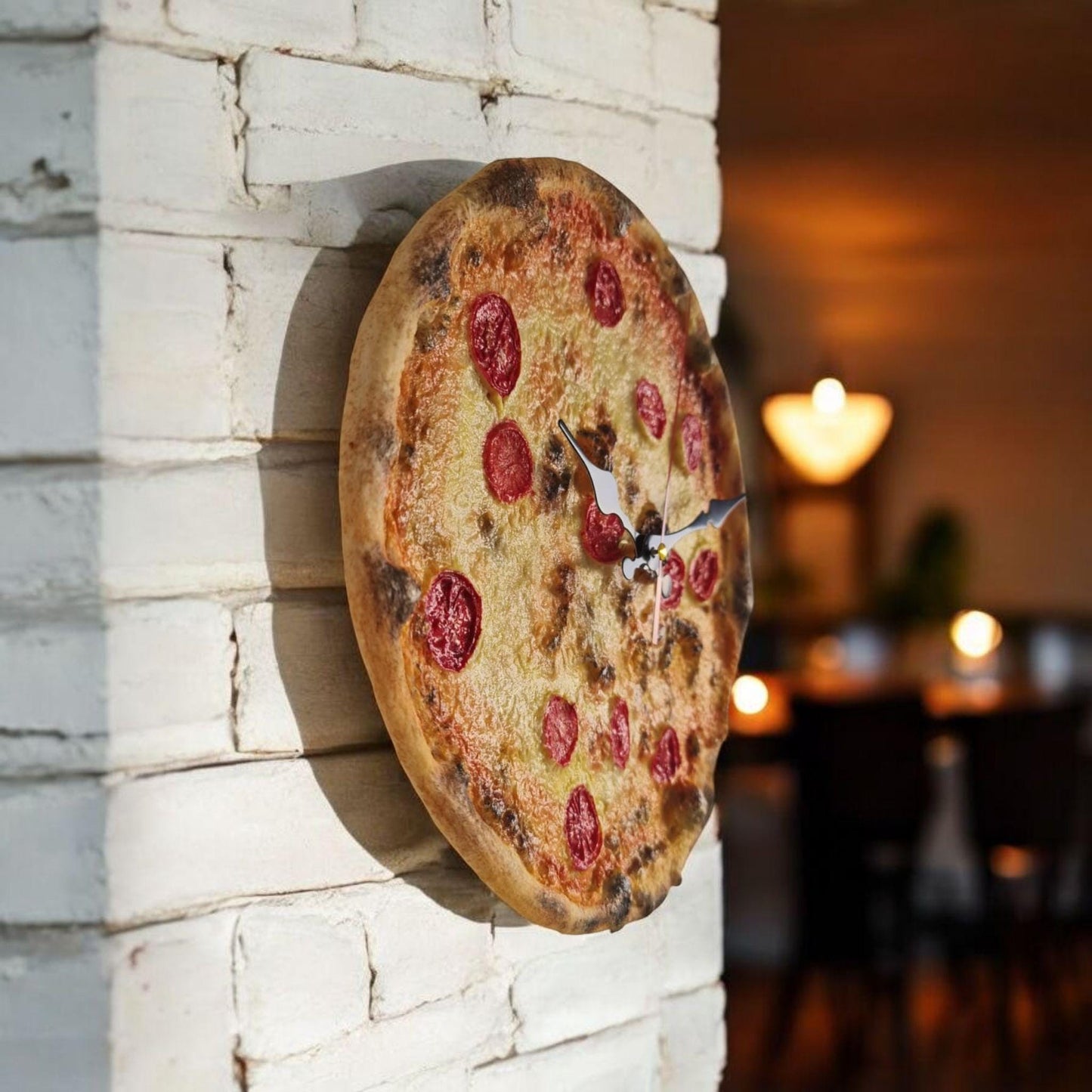 3D Pizza Wall Clock: Handmade Realistic Kitchen Decor