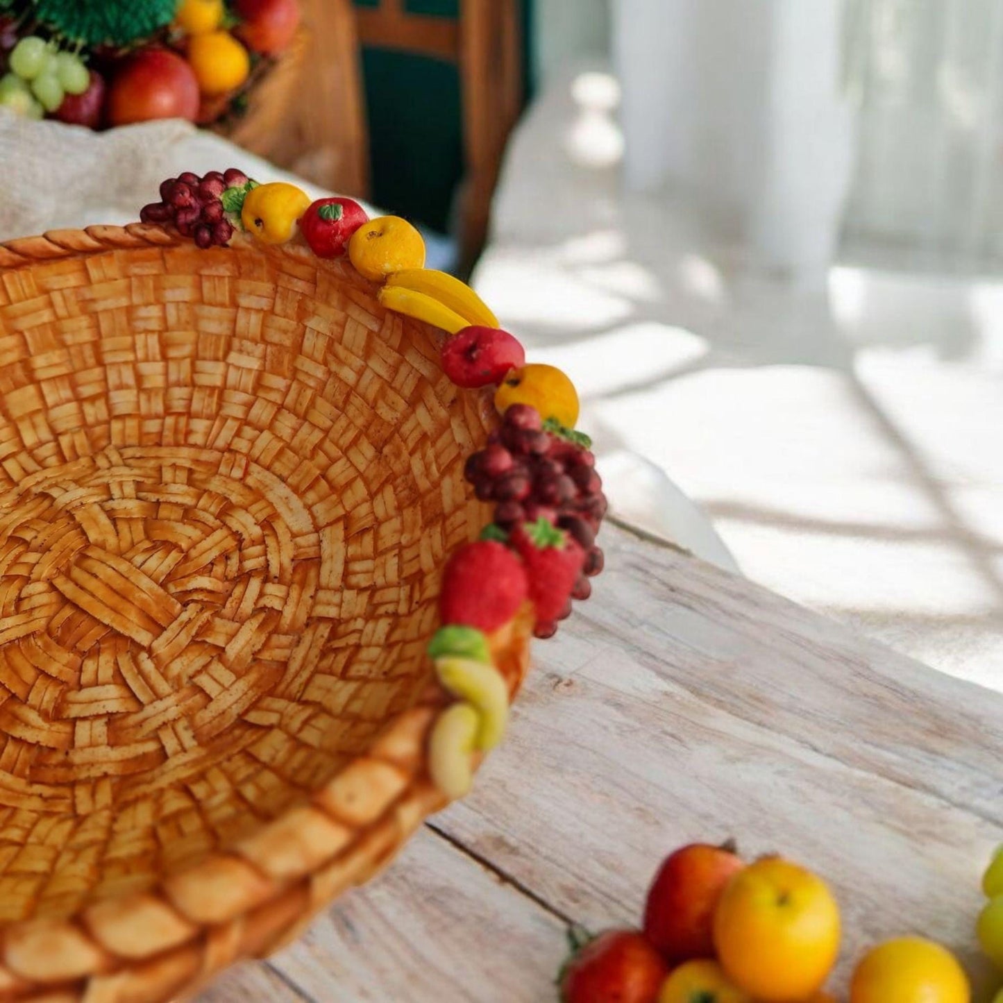 Basket with Miniature for Farmhouse Kitchen and Garden Decor ,Gift for Mom