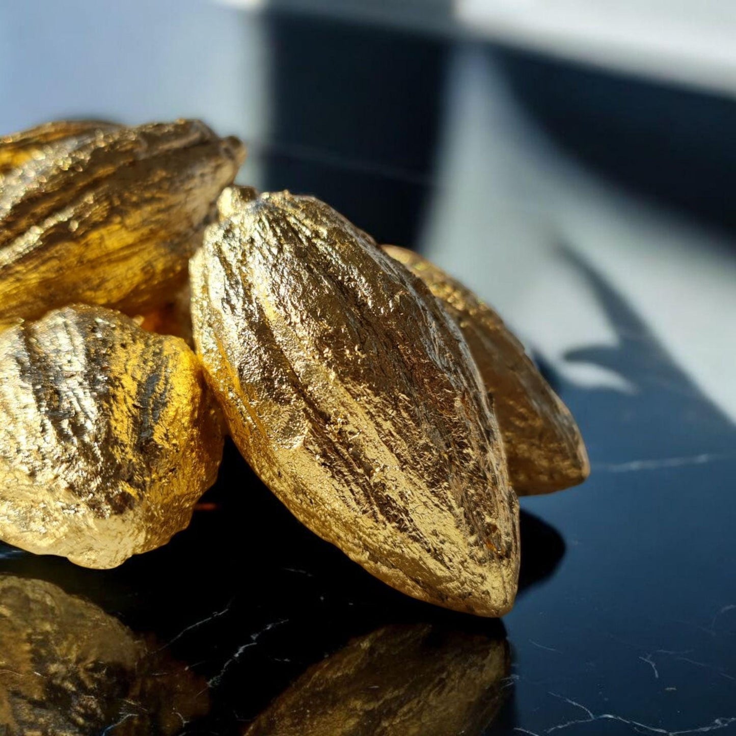 Fake Gold Mini Cocoa Fruit –Set of 5 ,Realistic Cacao Fruits for Chocolate Lovers
