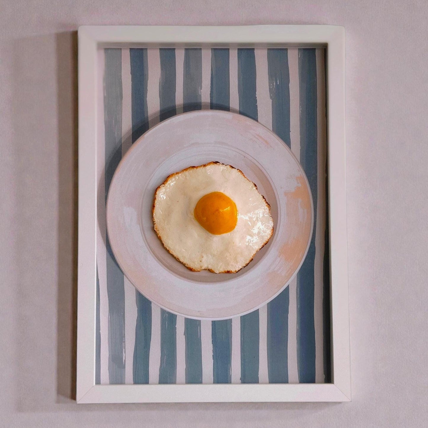 3D Fake Sun-Dried Egg Wall Art – Framed Food Art 21x30cm