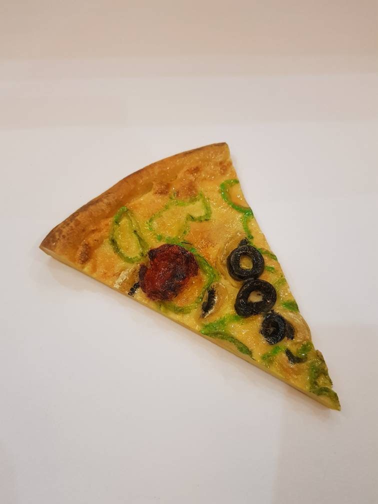 Realistic Fake Pizza Slice: Italian Food Display Prop, Kitchen Decor