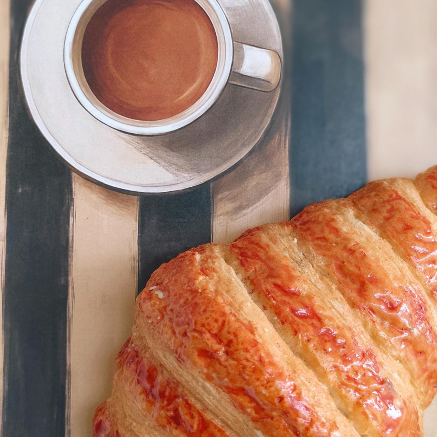 3D Fake Croissant Wall Art – Framed Replica Food Art