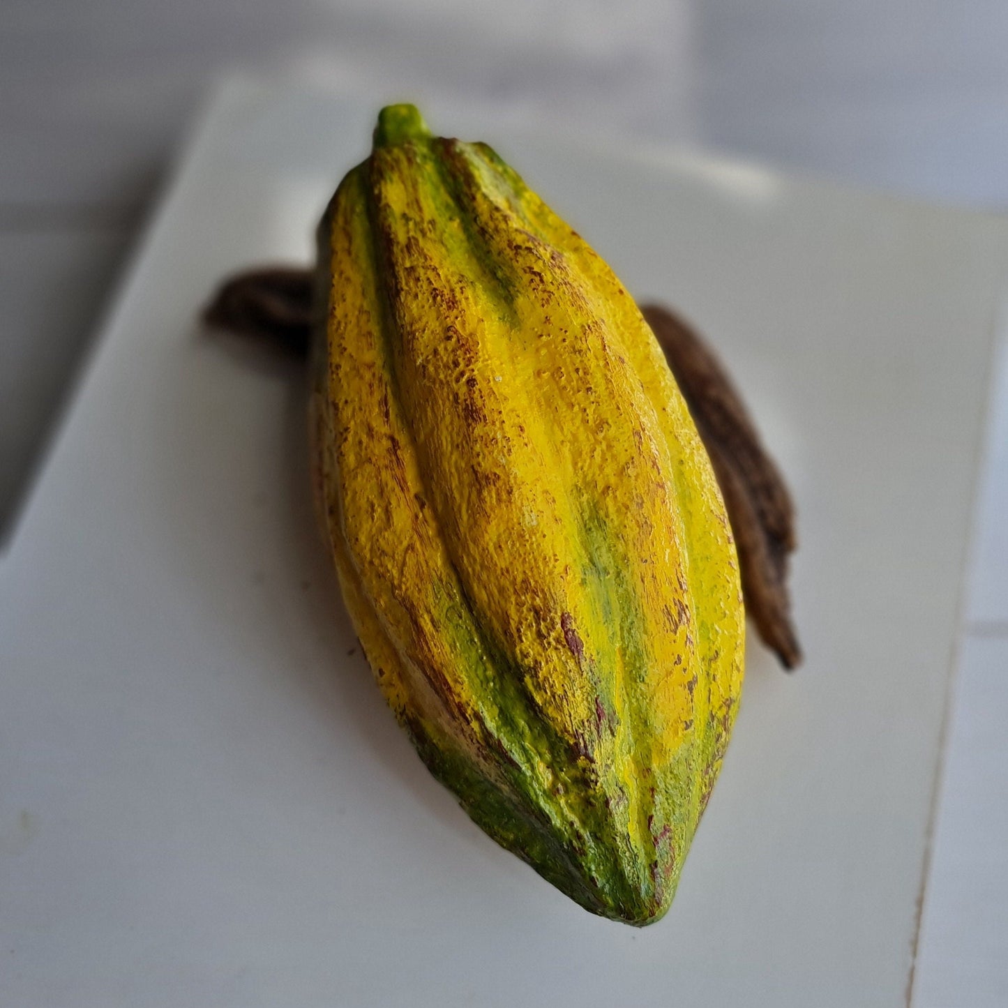 Realistic Fake Cocoa Pod Set: Faux Chocolate Display, Food Photography Prop