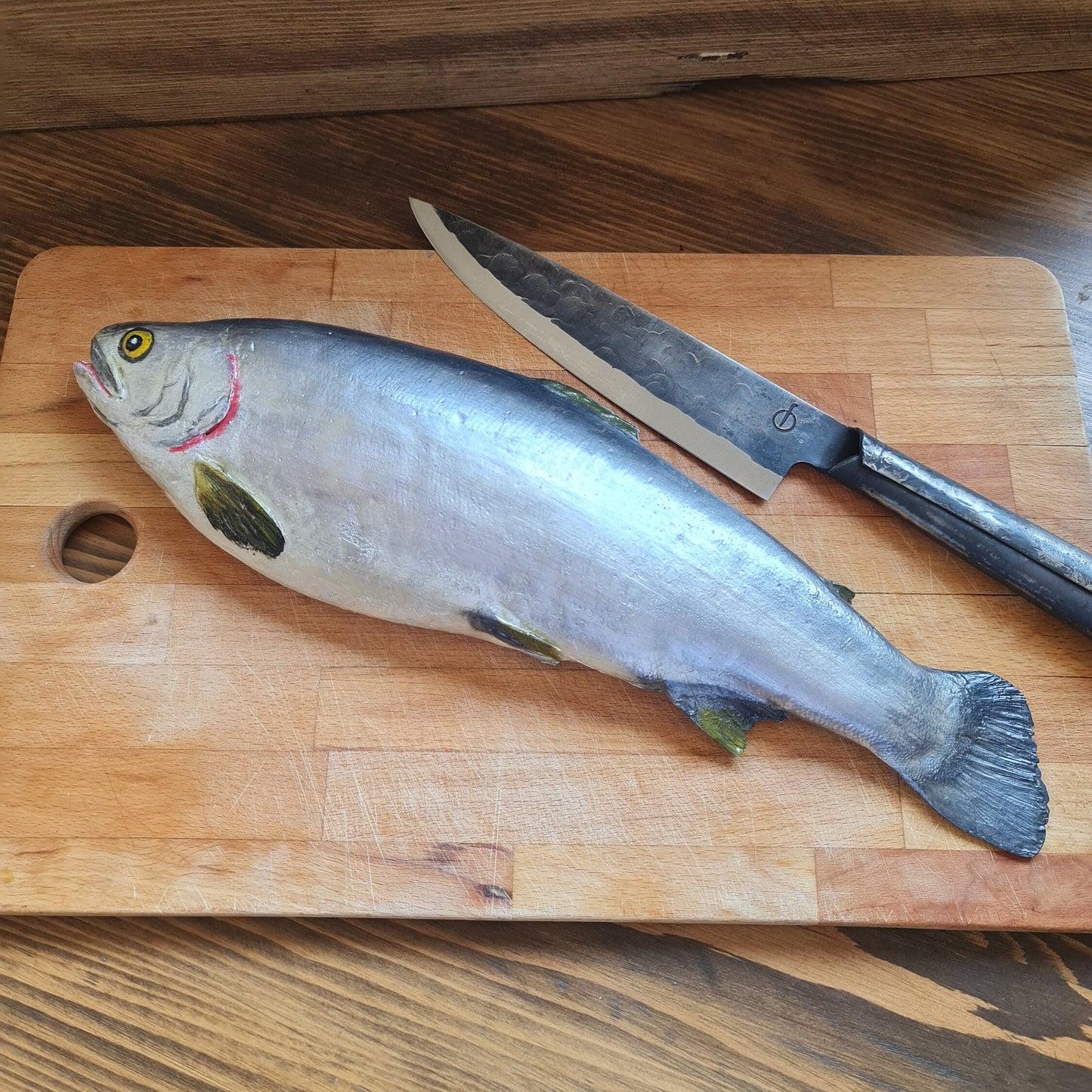 Realistic Fake Salmon Fish Replica: Restaurant Display Prop