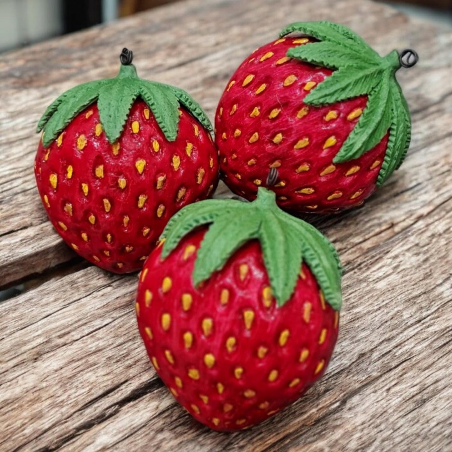 Giant Artificial Strawberry Hanging Decor: Realistic Garden and Shop Prop