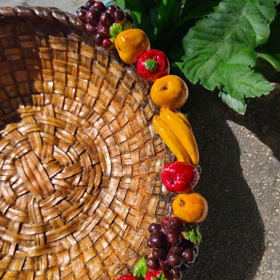 Basket with Miniature for Farmhouse Kitchen and Garden Decor ,Gift for Mom