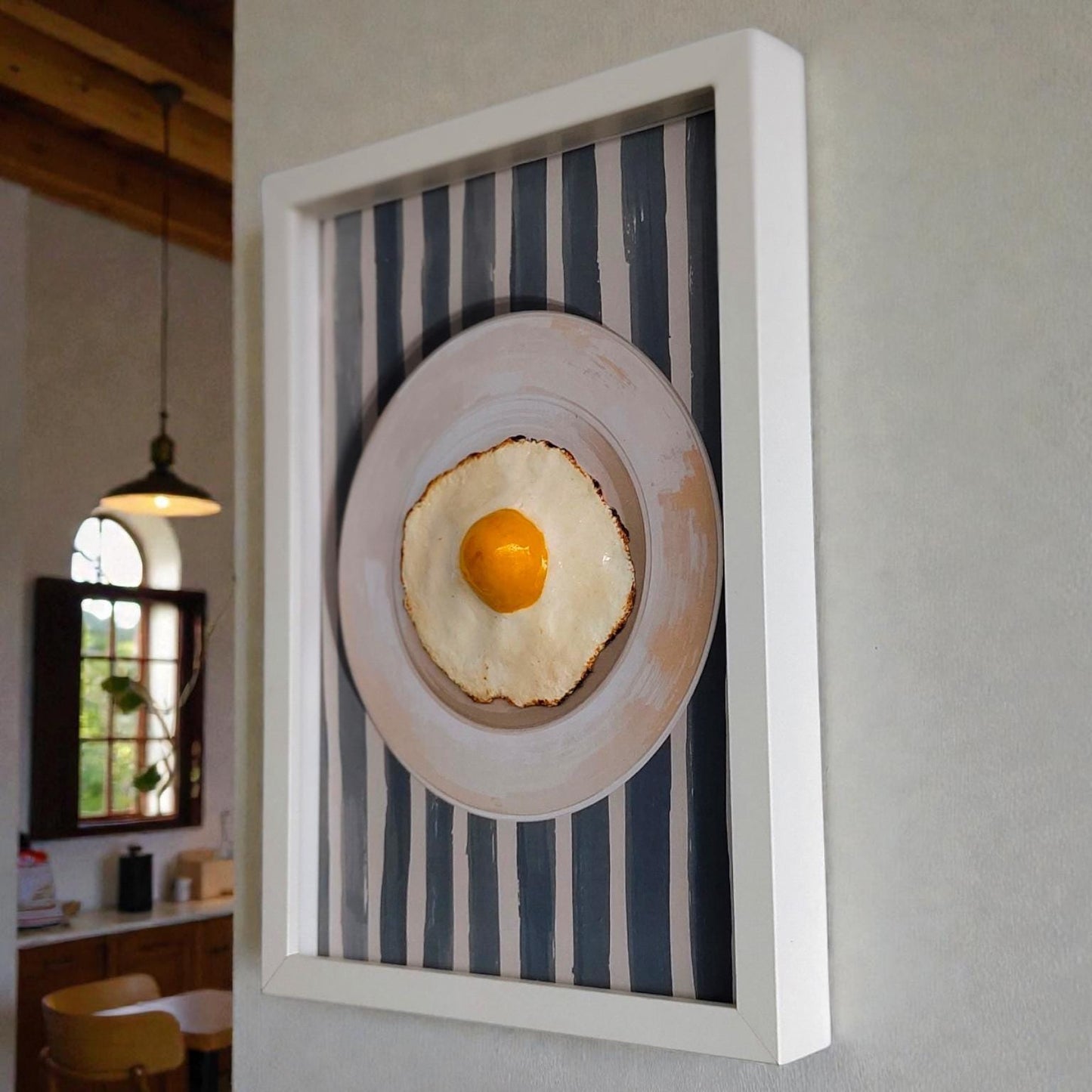 3D Fake Sun-Dried Egg Wall Art – Framed Food Art 21x30cm