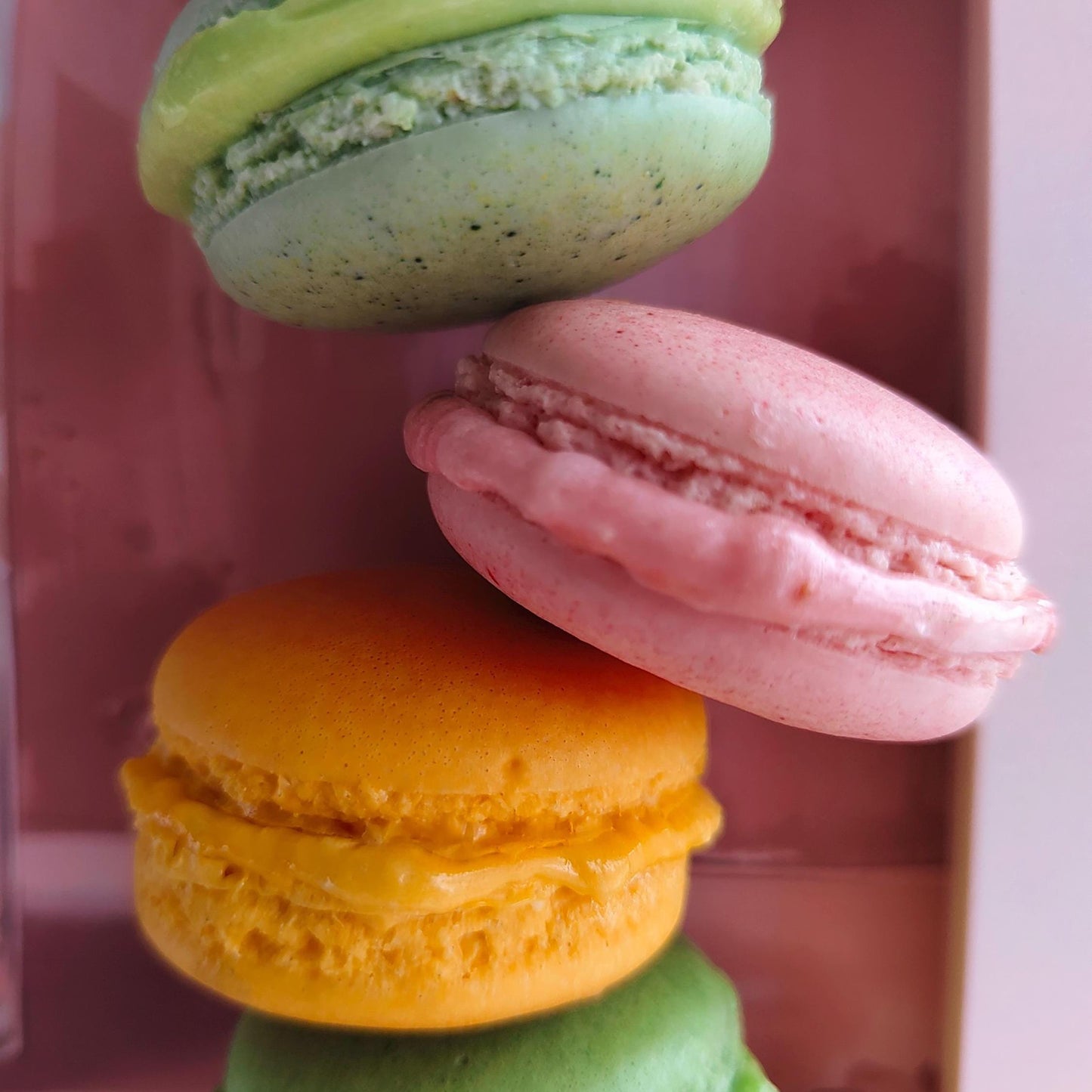 3D Macaron Wall Art, Handmade Food Replica in White Frame