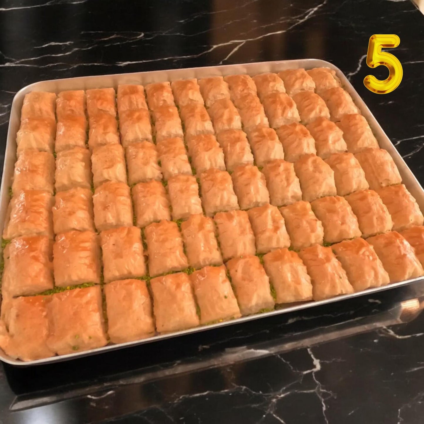 Realistic Fake Baklava Display: Faux Dessert in Tray, Shop Window Decor