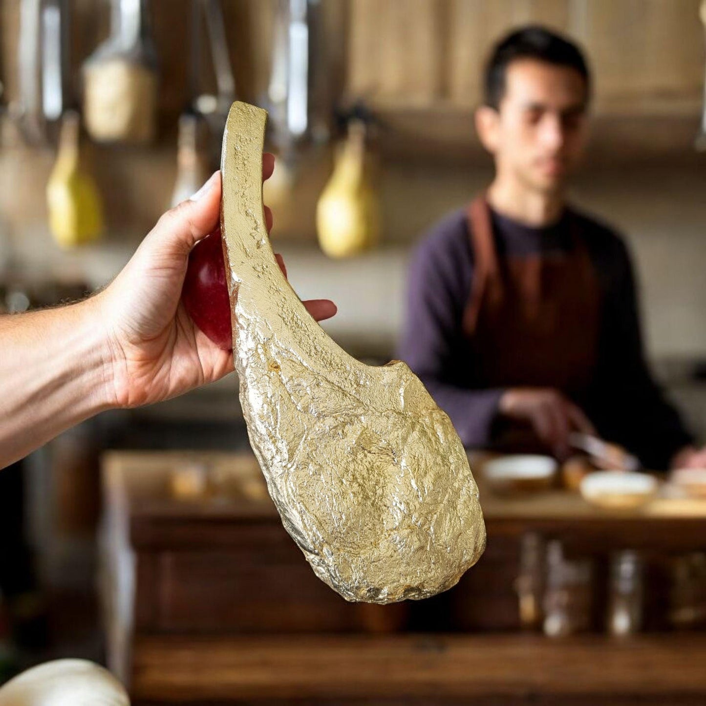 Gold Faux Ribeye Steak: Restaurant Display Food Prop