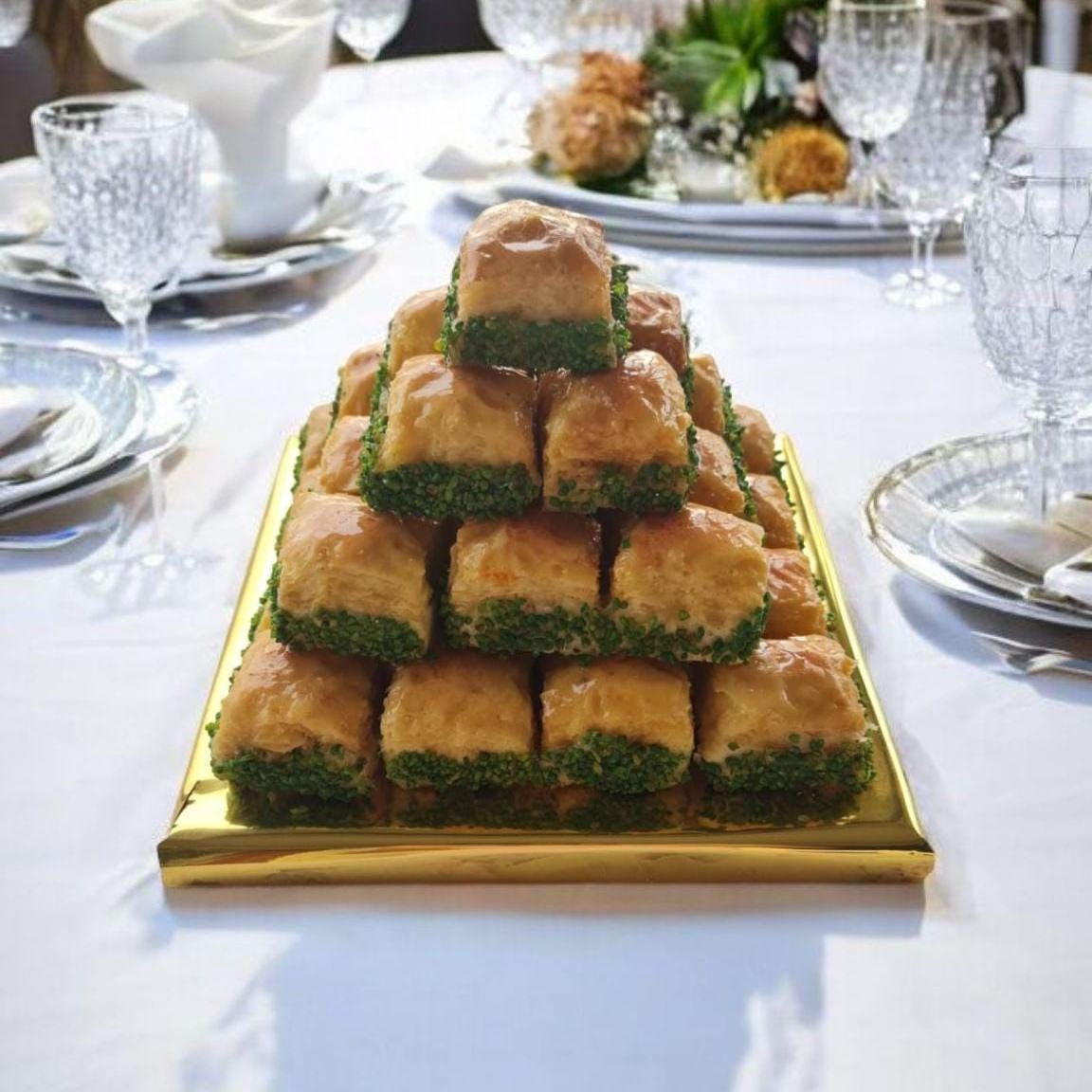 Fake Baklava Tower,  Hyper-Realistic Turkish Dessert for Pastry Shop Display