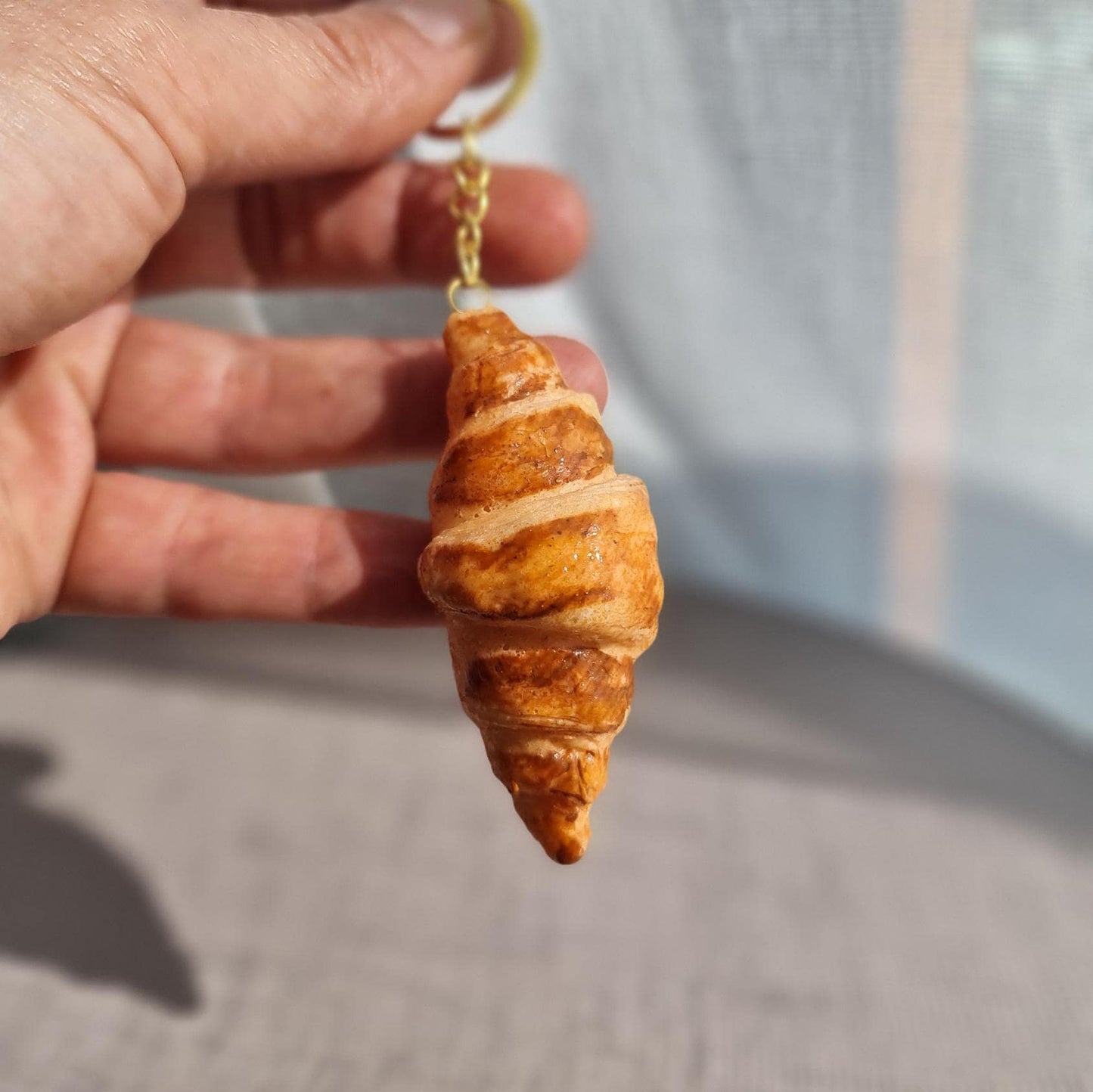 Mini Croissant Keychain 3 Pcs: Handmade Realistic Food Art Gift