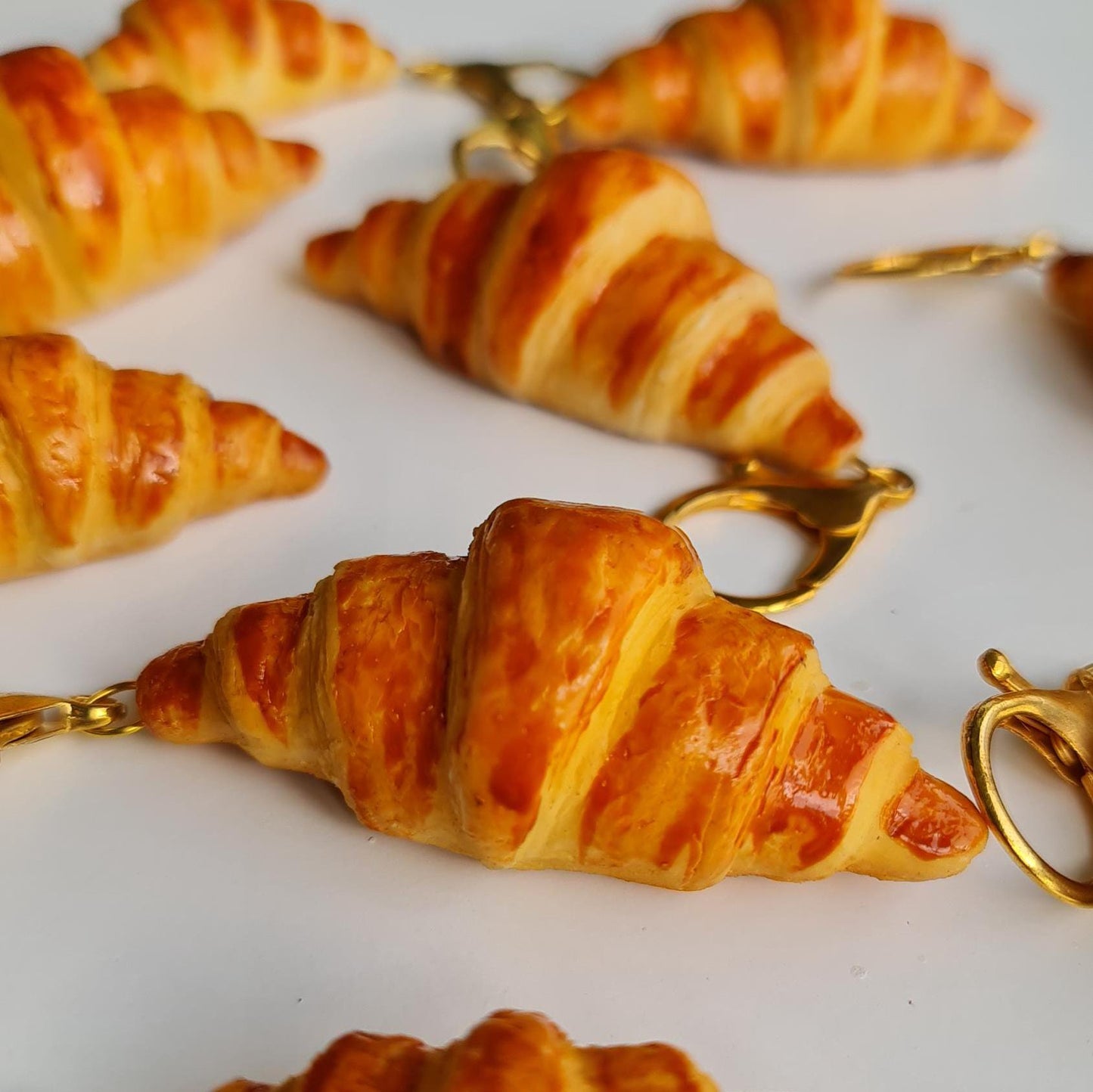 Mini Croissant Keychain 3 Pcs: Handmade Realistic Food Art Gift