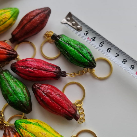 Cocoa Pod Keychain: Realistic Chocolate Lover's Gift