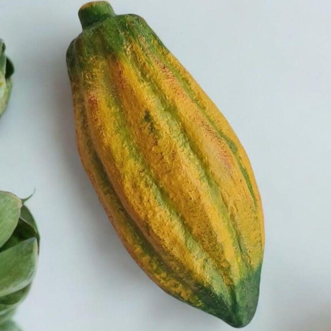 Realistic Fake Cocoa Pod: Tropical Decor, Chocolate Prop