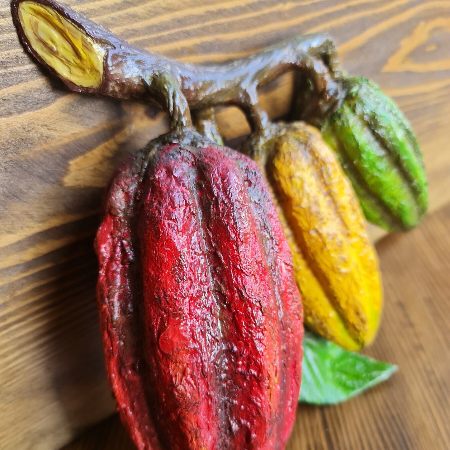 Faux Cocoa Fruit Tree Branch: Tropical Plant Decoration