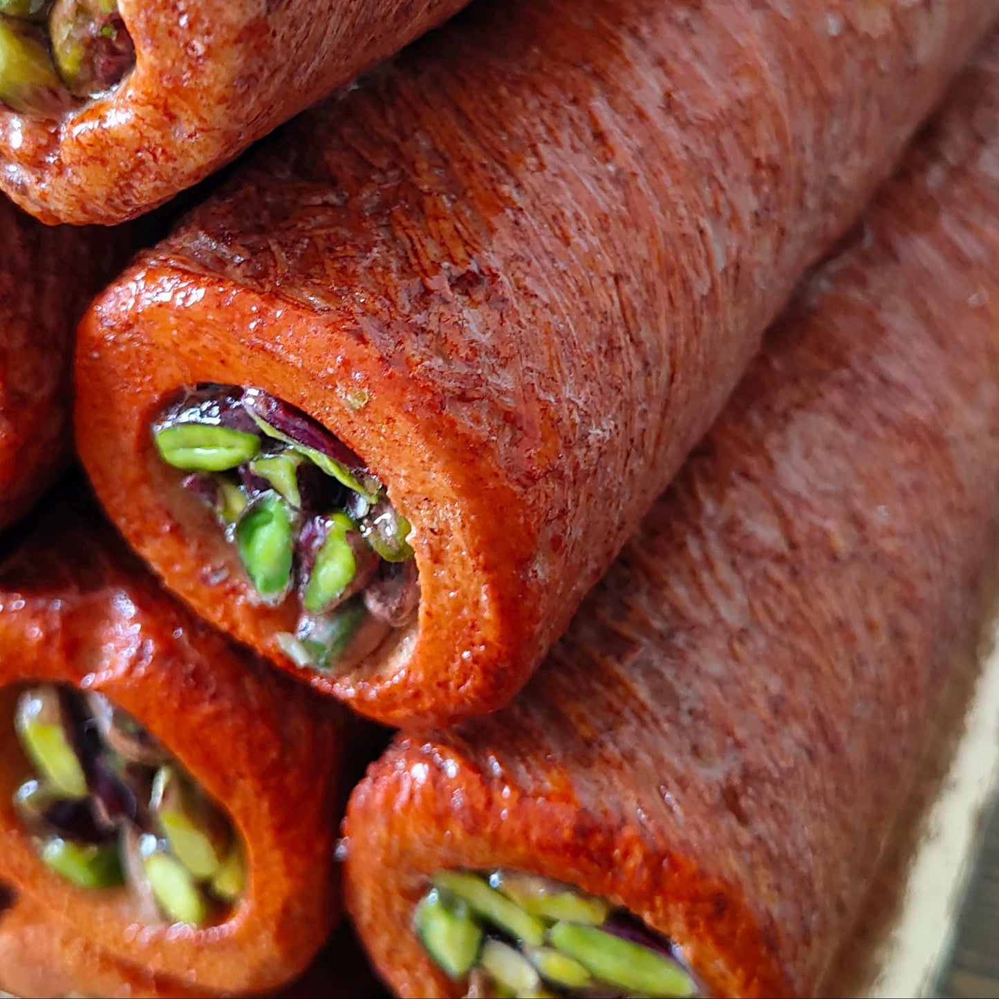 Fake Pistachio Baklava Roll Tower : Turkish Dessert Display Prop
