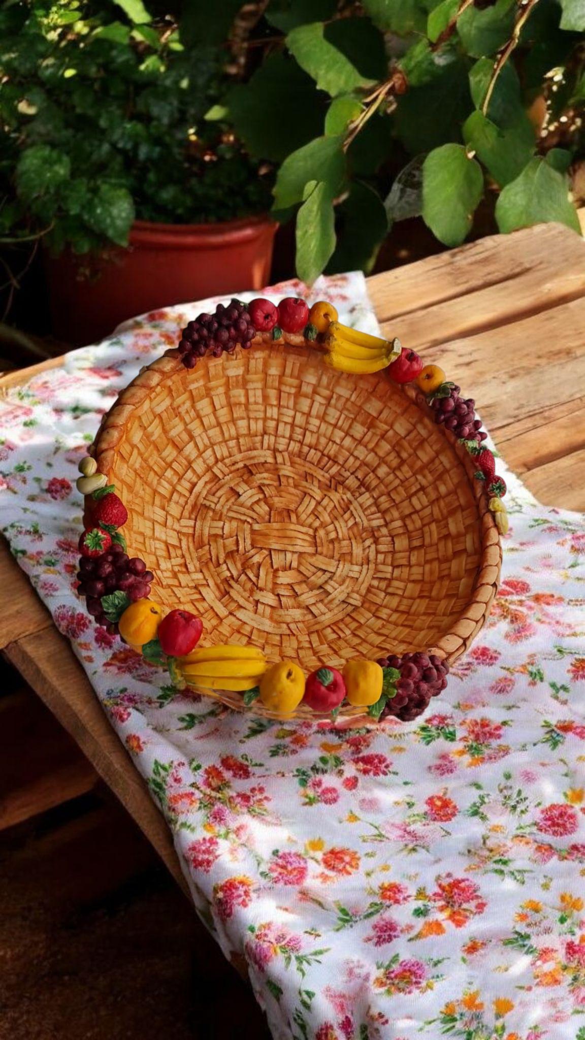 Basket with Miniature for Farmhouse Kitchen and Garden Decor ,Gift for Mom