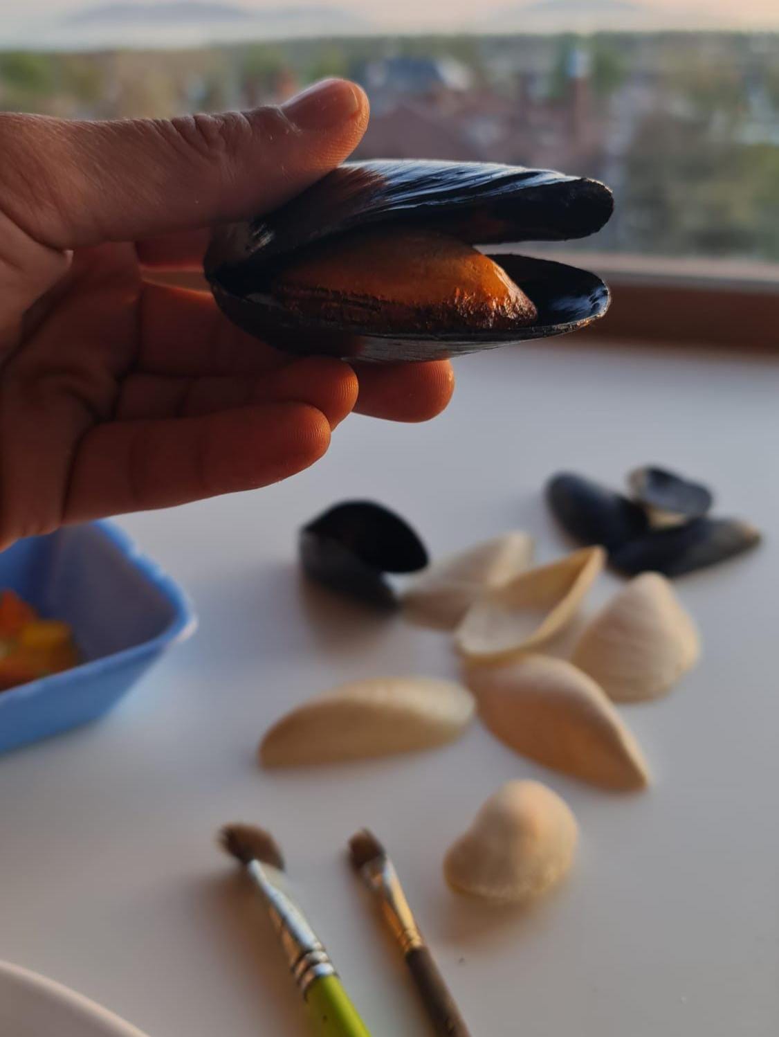 Realistic Fake Black Mussels: Seafood Display Prop - Set of 5