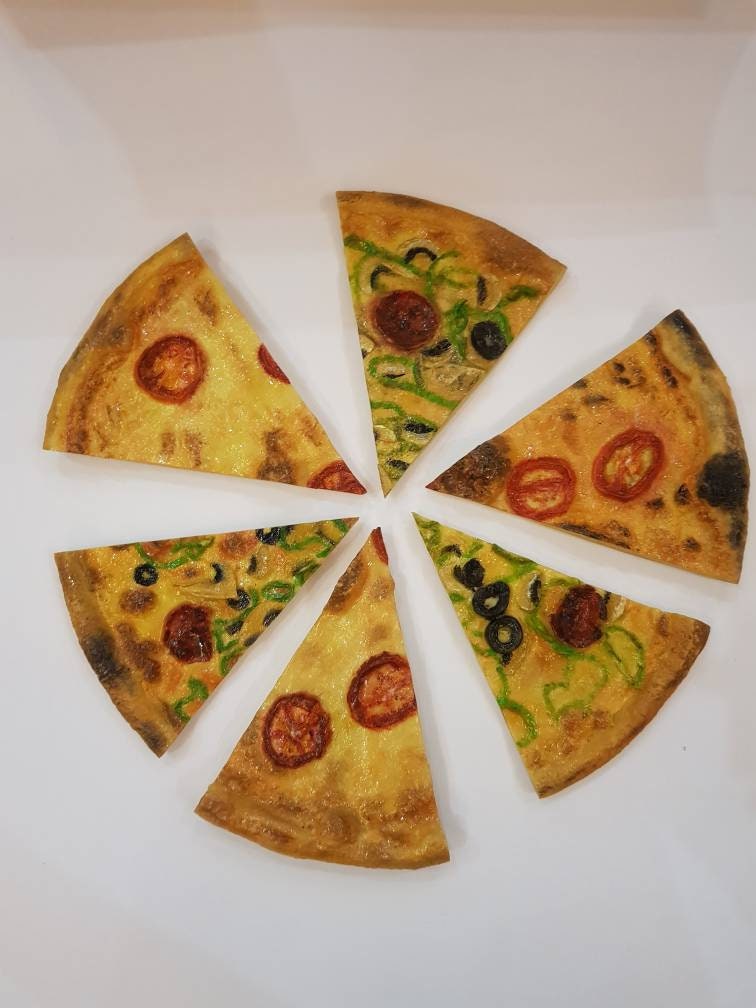Realistic Fake Pizza Slice: Italian Food Display Prop, Kitchen Decor
