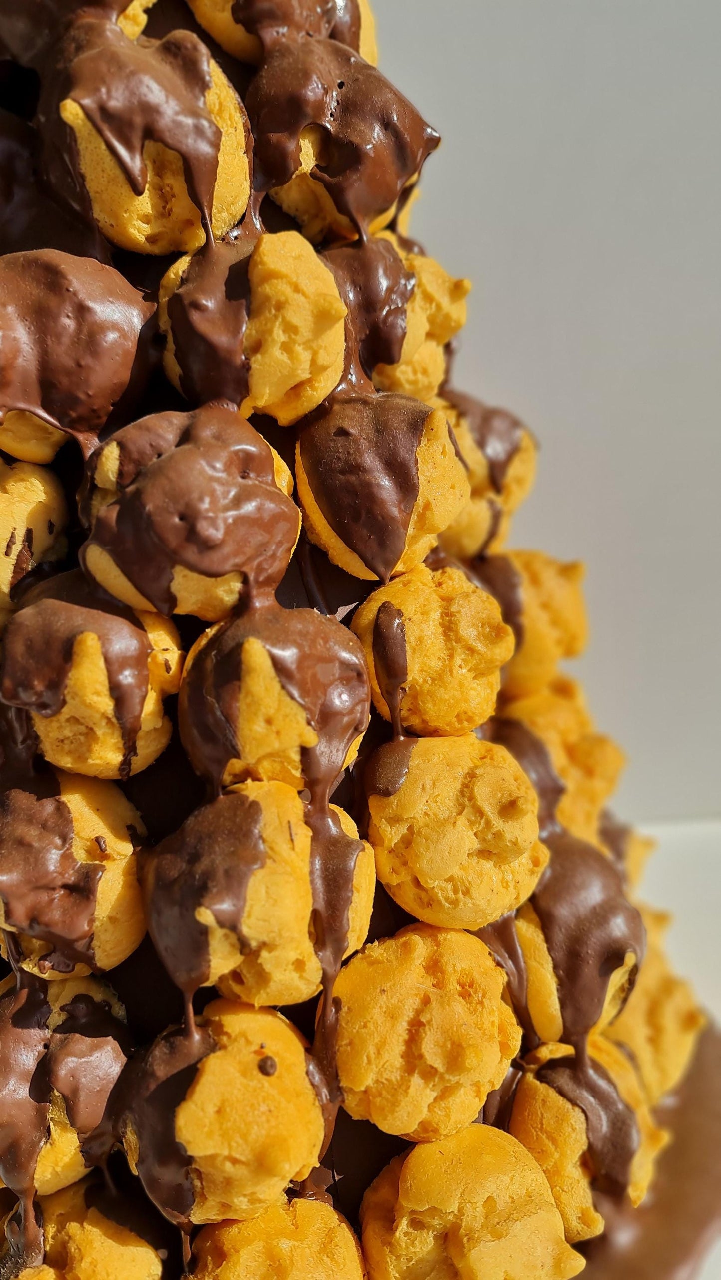 Realistic Profiterole Tower for Pastry Shop Display