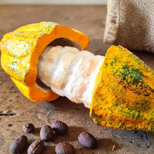 Realistic Fake Cocoa Pod Replica – Cacao Fruit Art